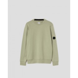 CP COMPANY 10CMSPO42A 005086W GREEN TEA SWEATSHIRTS - CREW NECK DIAGONAL RAISED FLEECE